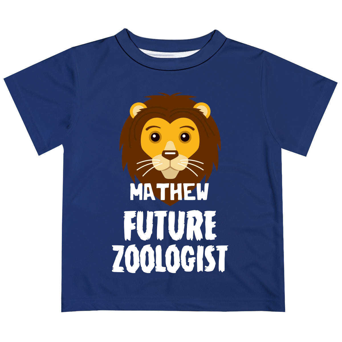 Name Lion Navy Short Sleeve Tee Shirt