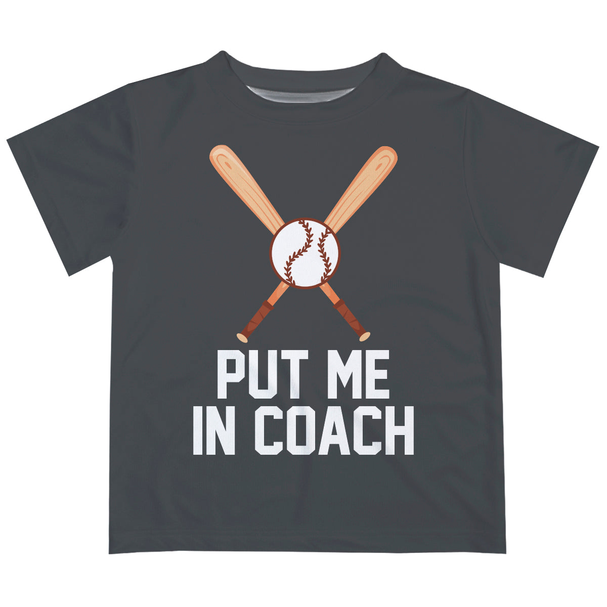 Put Me In Coach Gray Short Sleeve Tee Shirt