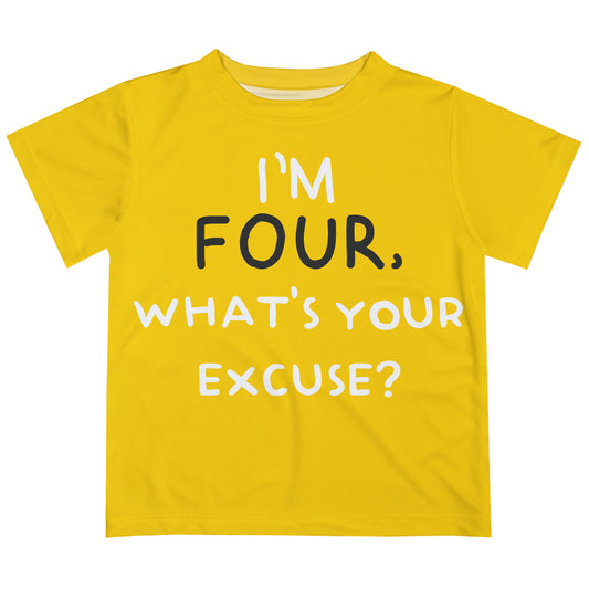 Personalized Age Yellow Short Sleeve Tee Shirt