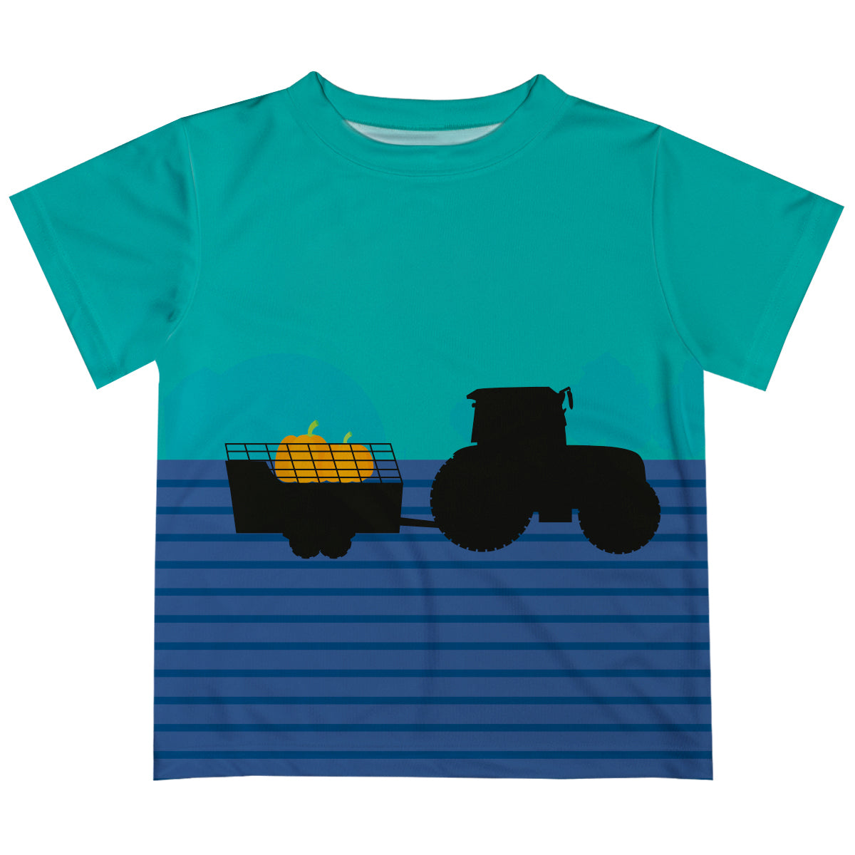 Boys blue and aqua tractor tee shirt with name - Wimziy&Co.