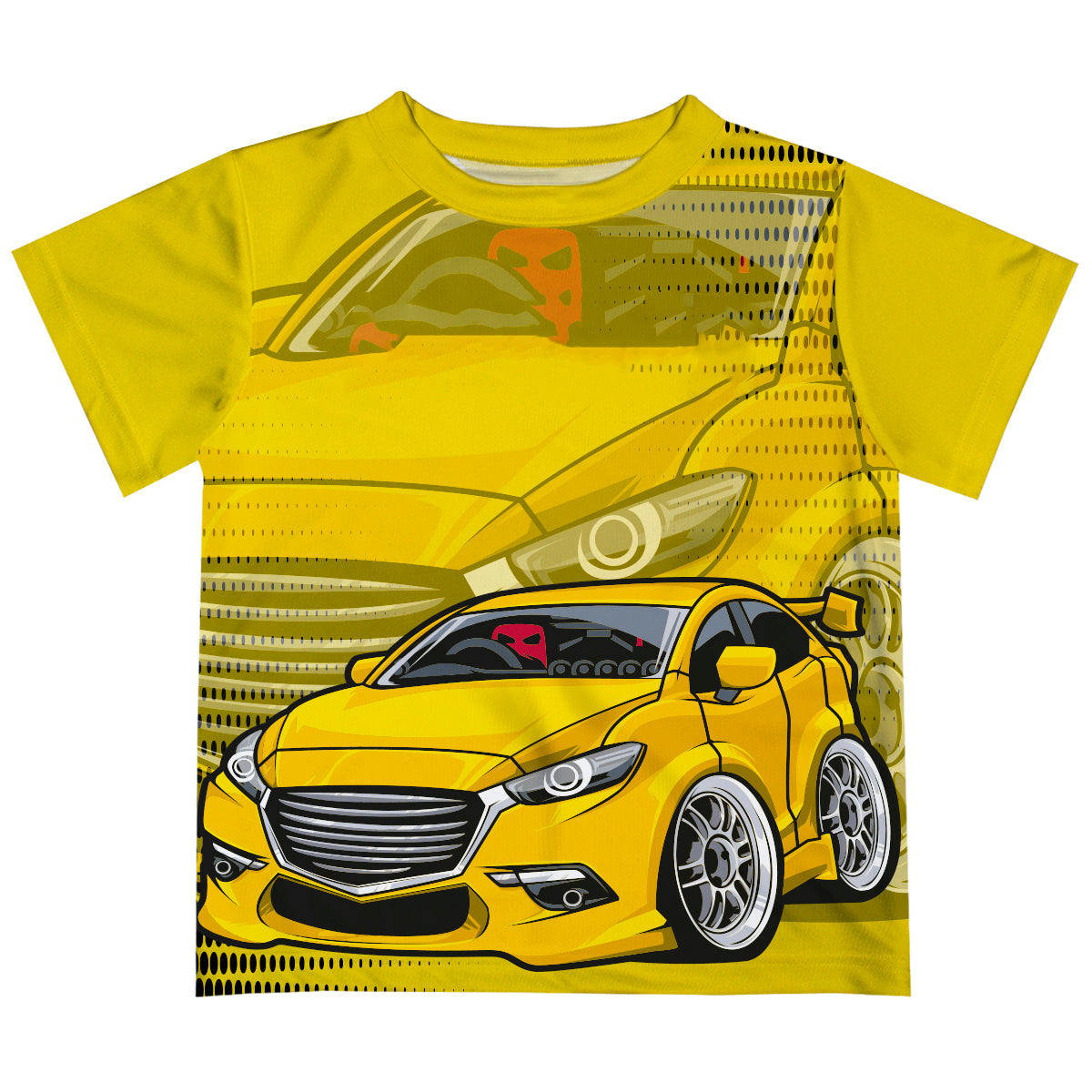 Raicing Car Name Yellow Short Sleeve Tee Shirt - Wimziy&Co.