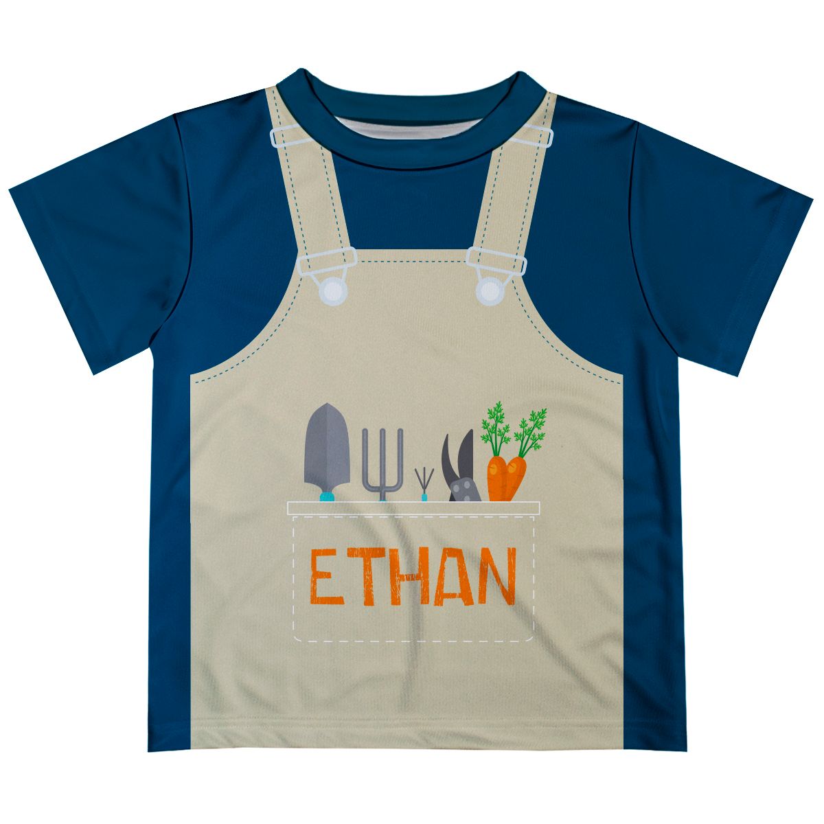 Workshop Apron Name Navy Short Sleeve Tee Shirt