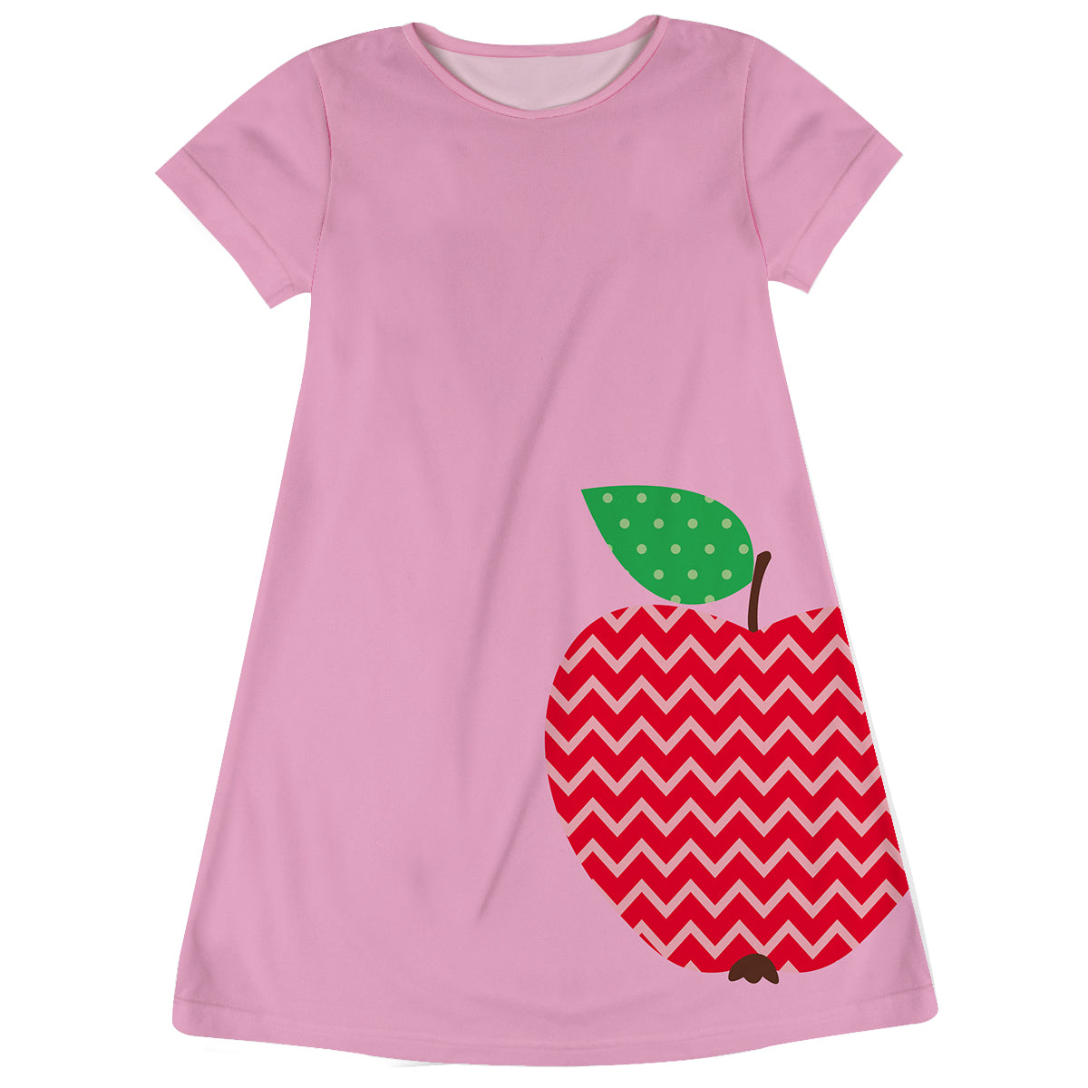 Back To School Apple Navy Short Sleeve A Line Dress - Wimziy&Co.