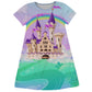Castle and Personalized Monogram Colors Short Sleeve A Line Dress - Wimziy&Co.