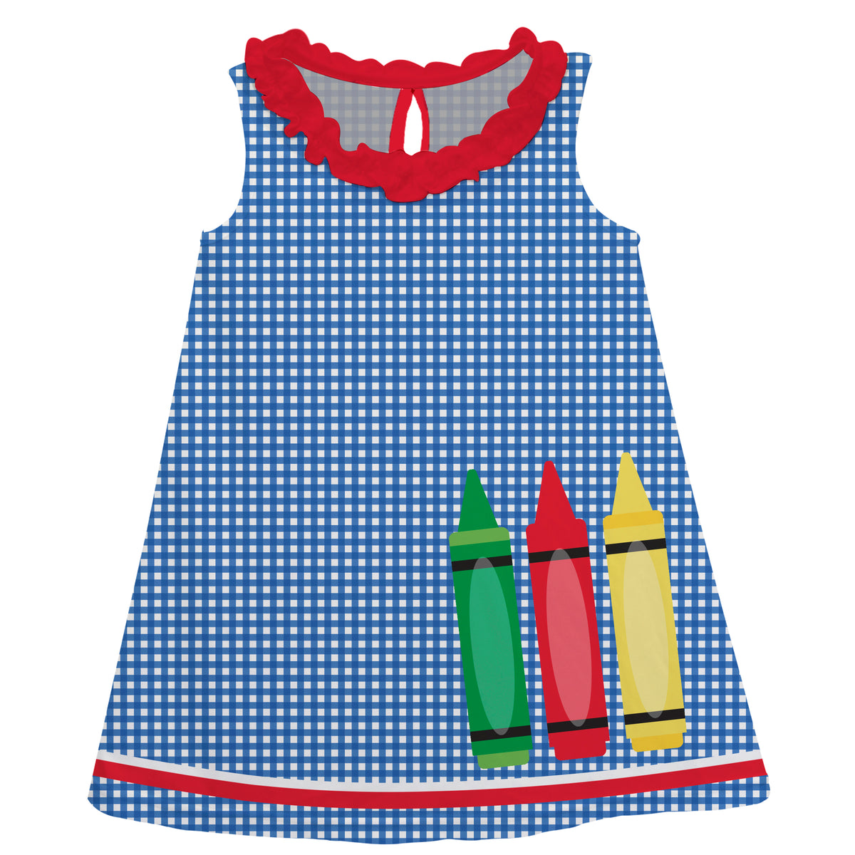 Crayons Blue Check and Red A Line Dress - Wimziy&Co.