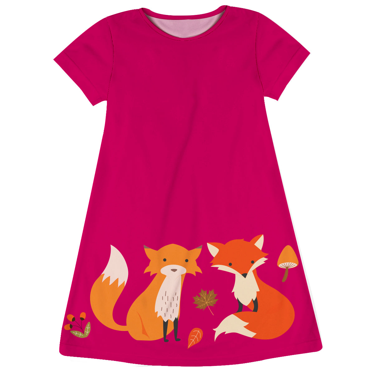 Girls pink foxy dress with monogram - Wimziy&Co.