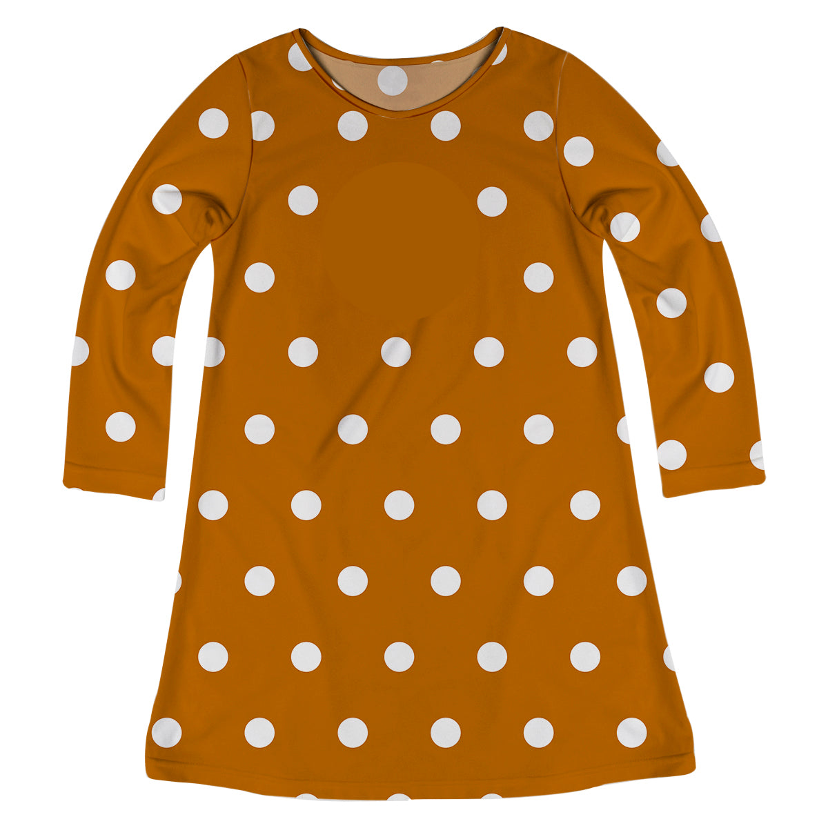 Girls brown and white polka dots dress with monogram - Wimziy&Co.