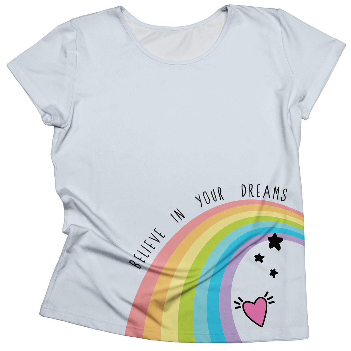 Believe In Your Dreams Light Blue Short Sleeve Tee Shirt