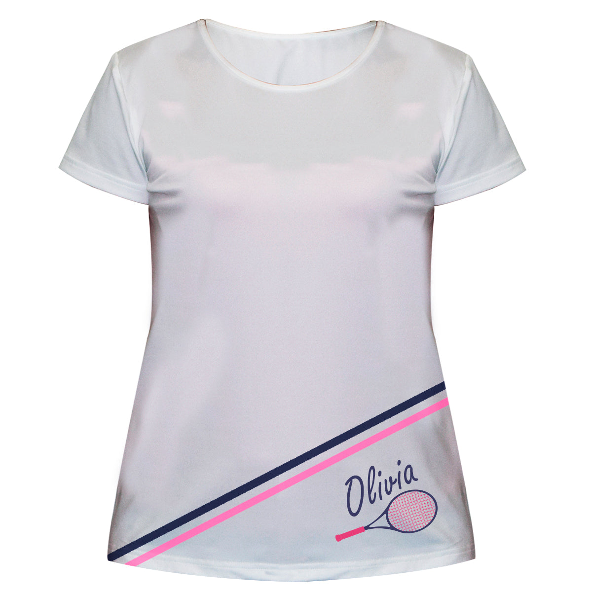 Tennis Name White Short Sleeve Tee Shirt