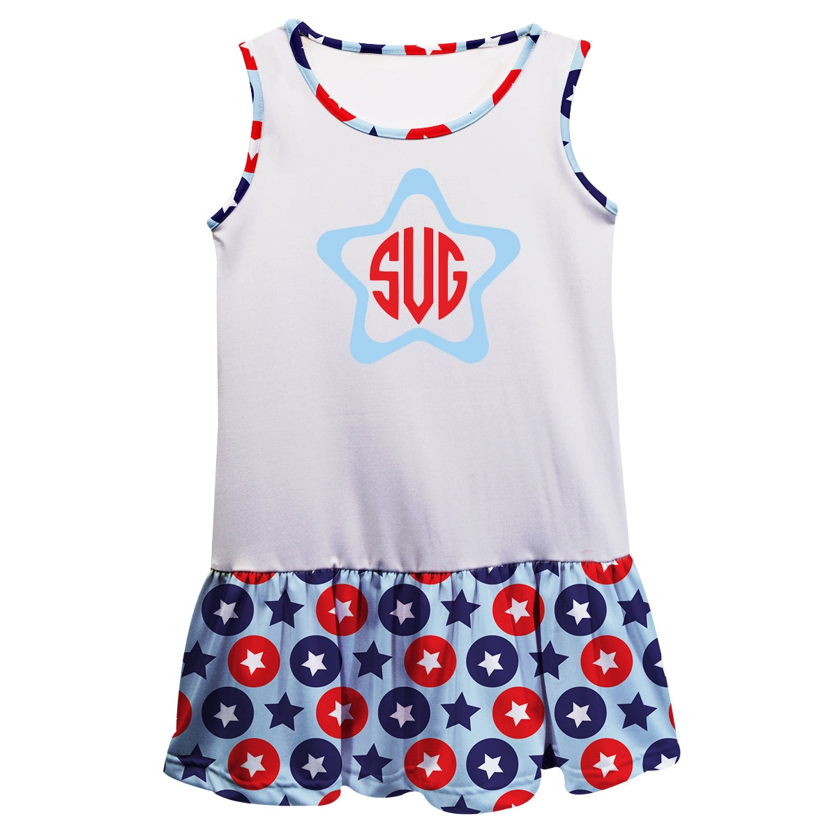Americana White Lily Sleeveless Dress