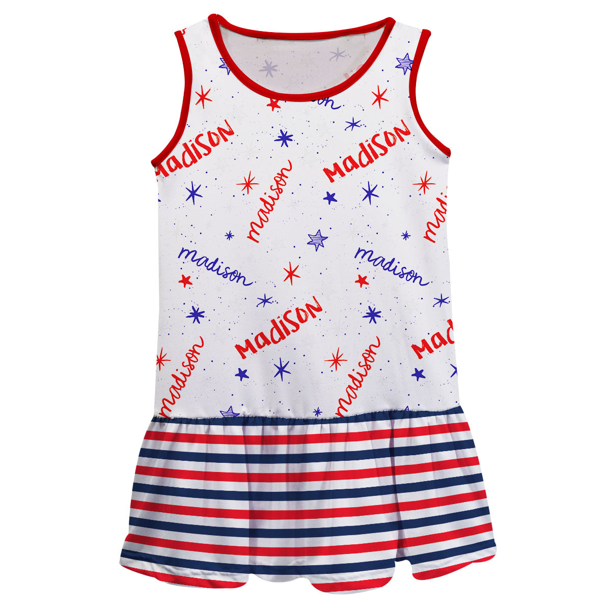 Stars Name Print White Lily Dress