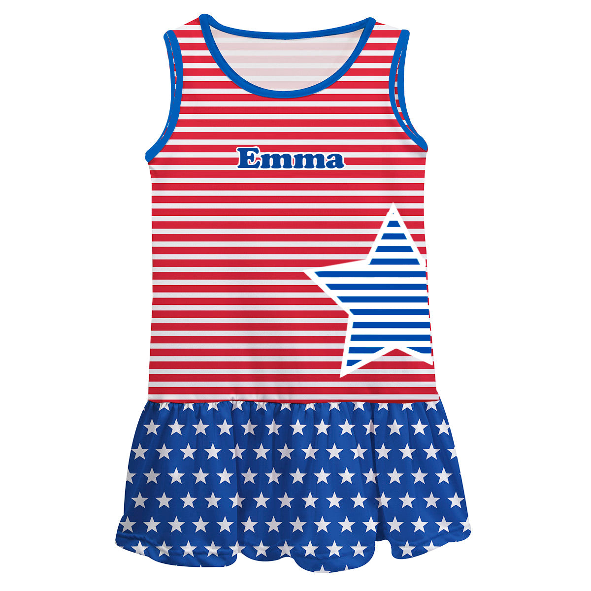 Stars Red White Stripe Lily Sleeveless Dress