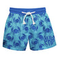 Crabs Print Personalized Monogram Blue Swimtrunk