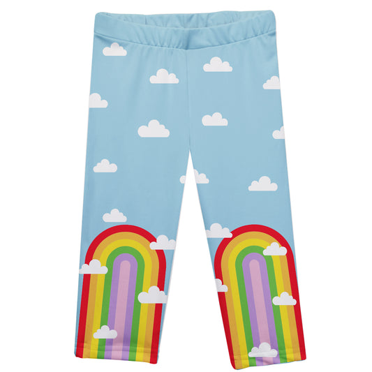 Rainbow Light Blue Capri Leggings - Wimziy&Co.