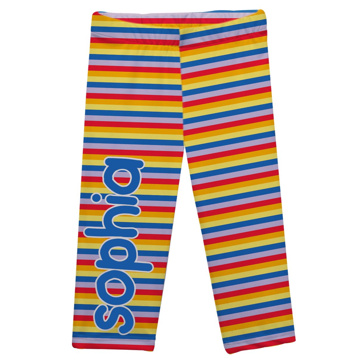 Name Stripes Colors Capri Leggings - Wimziy&Co.