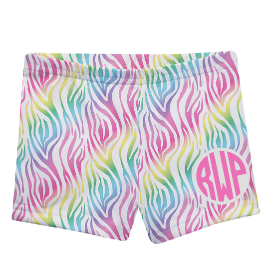 Animal Print Personalized Monogram White Shorties