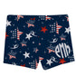 American Stars Gymnast Monogram Navy Girls Shorties