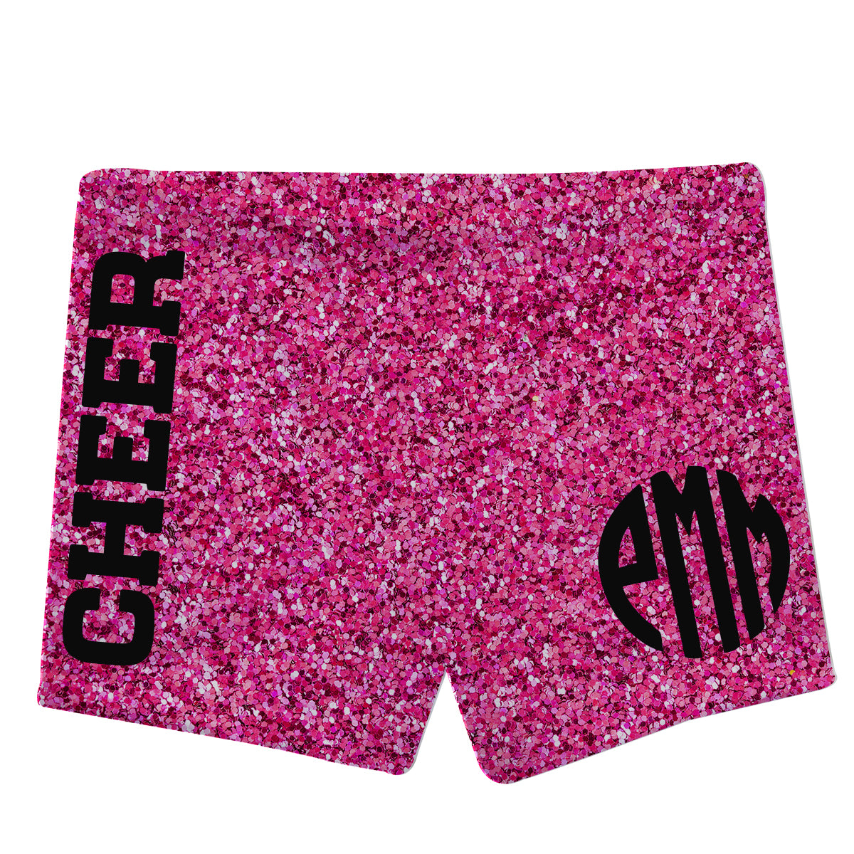 Cheer Monogram Glitter Hot Pink Girls Shorties