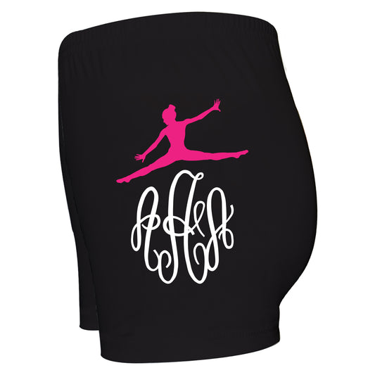 Gymnast Monogram Black Shorties - Wimziy&Co.