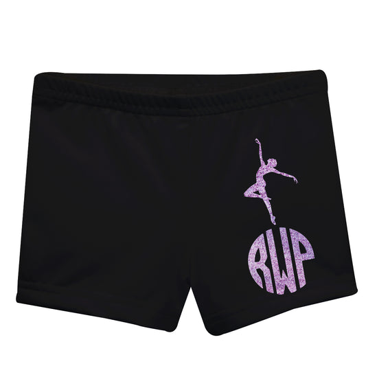 Gymnast Silhouette Monogram Black Shorties - Wimziy&Co.