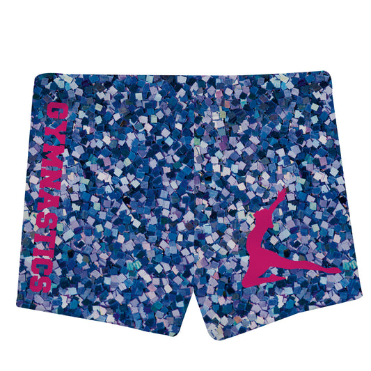 Gymnastics Blue Glitter Girls Shorties
