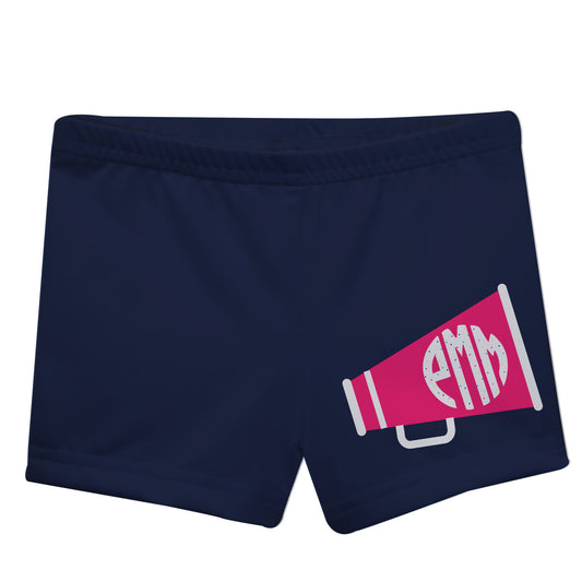 Megaphone Monogram Navy and Pink Shorties