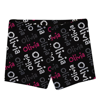 Name Print Black Shorties - Wimziy&Co.