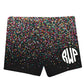 Polka Dots Print Personalized Monogram Black Shorties