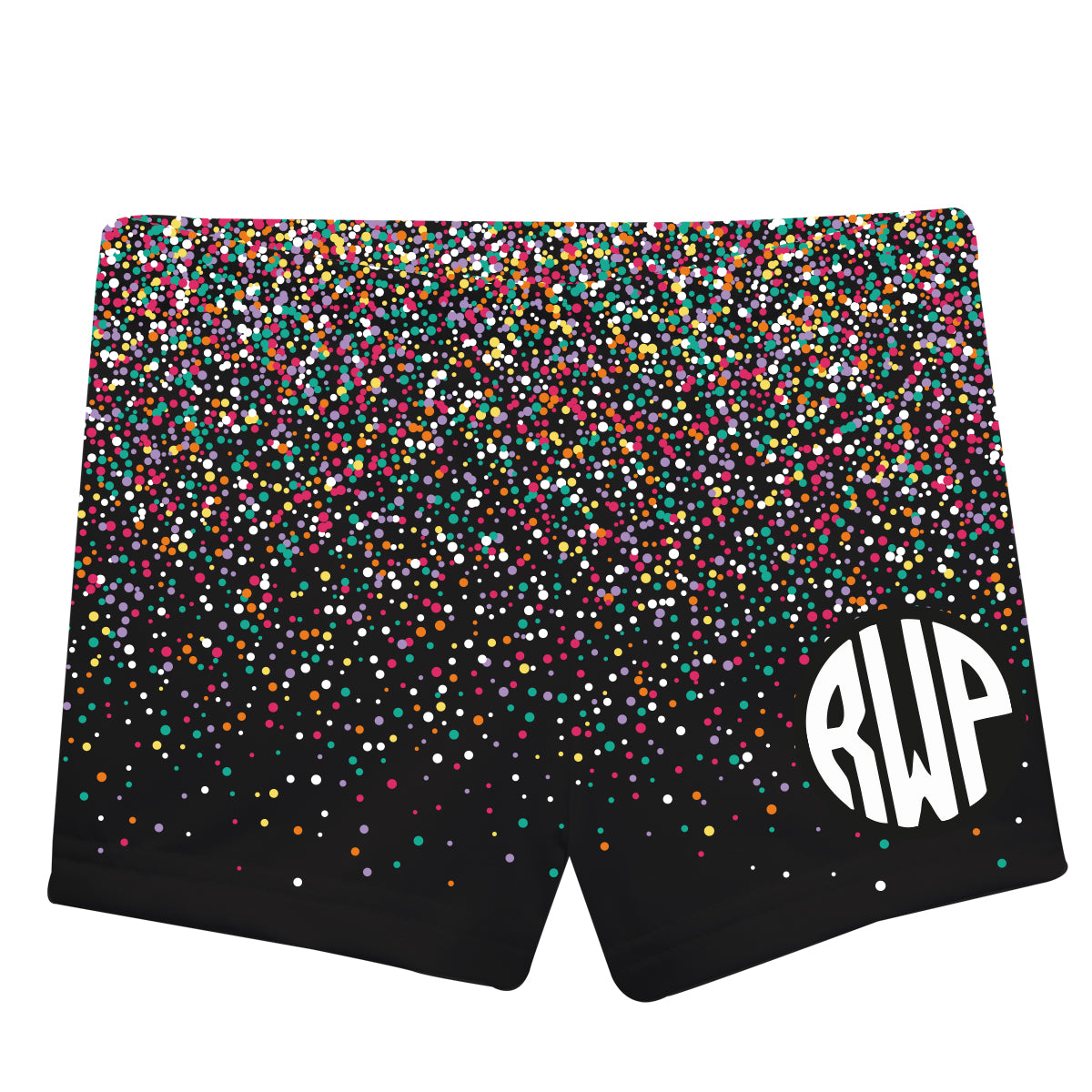 Polka Dots Print Personalized Monogram Black Shorties