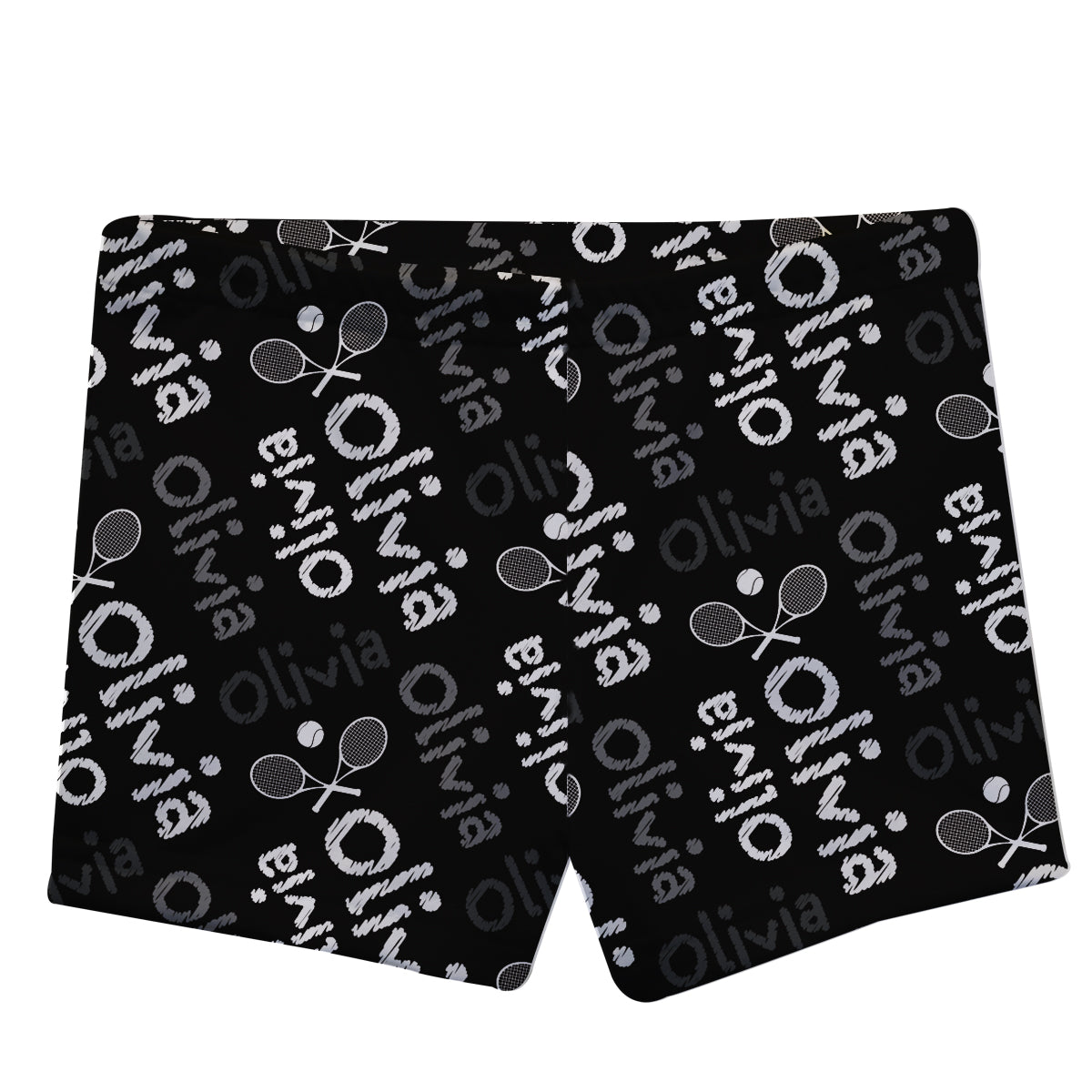 Tennis Name Print Black Shorties - Wimziy&Co.
