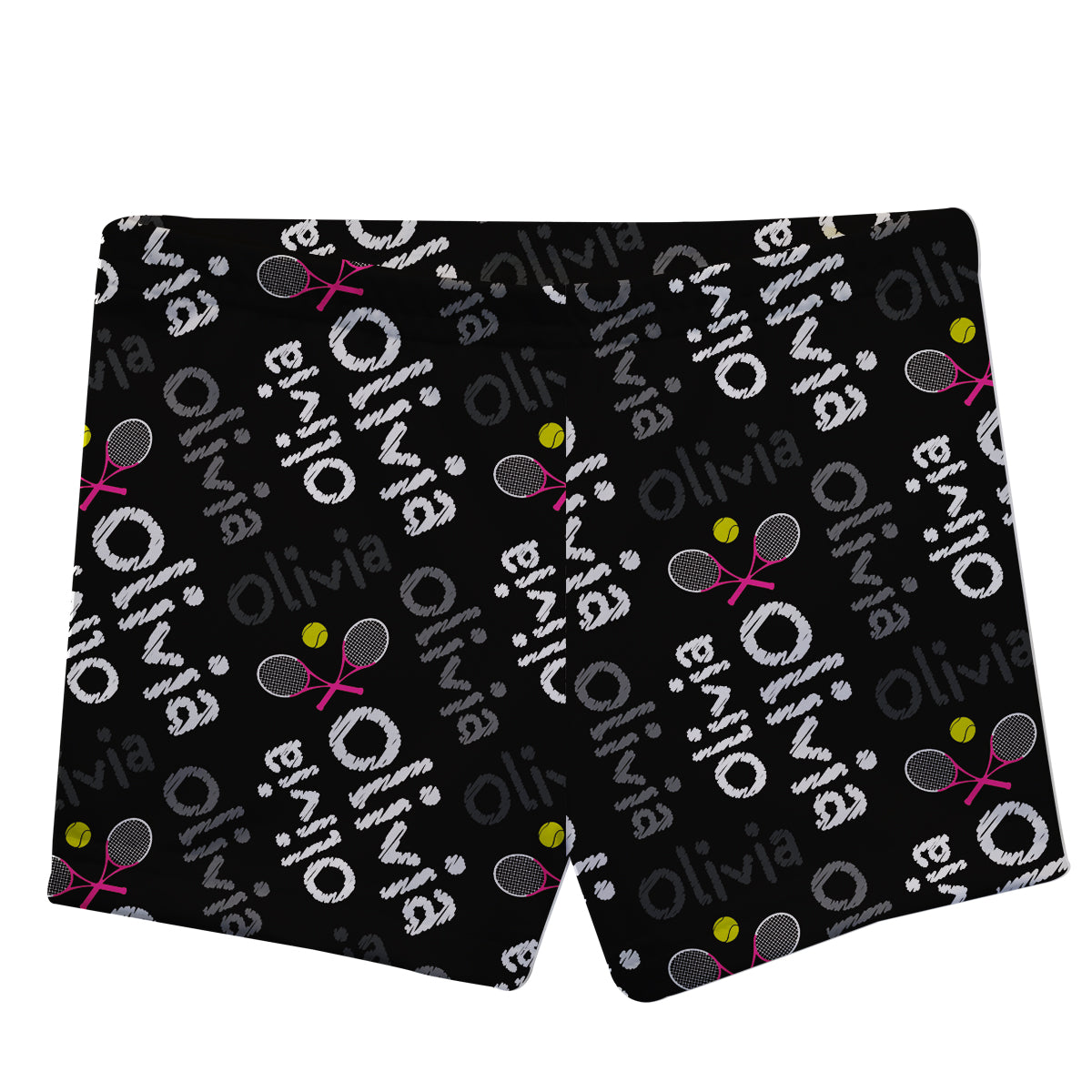Tennis Name Print Black Shorties - Wimziy&Co.