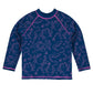 Crabs Print Navy Long Sleeve Rash Guard