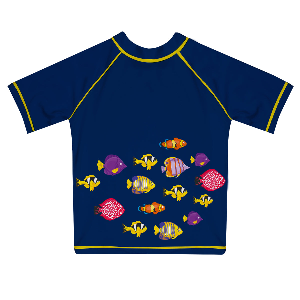 Fishes Navy Short Sleeve Rash Guard