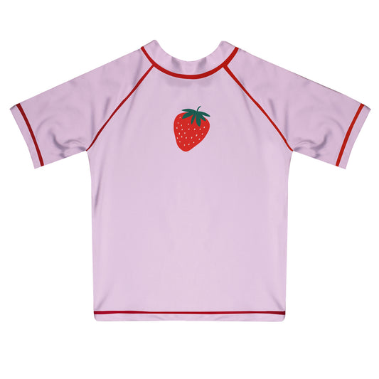 Strawberry Pink Short Sleeve Rash Guard