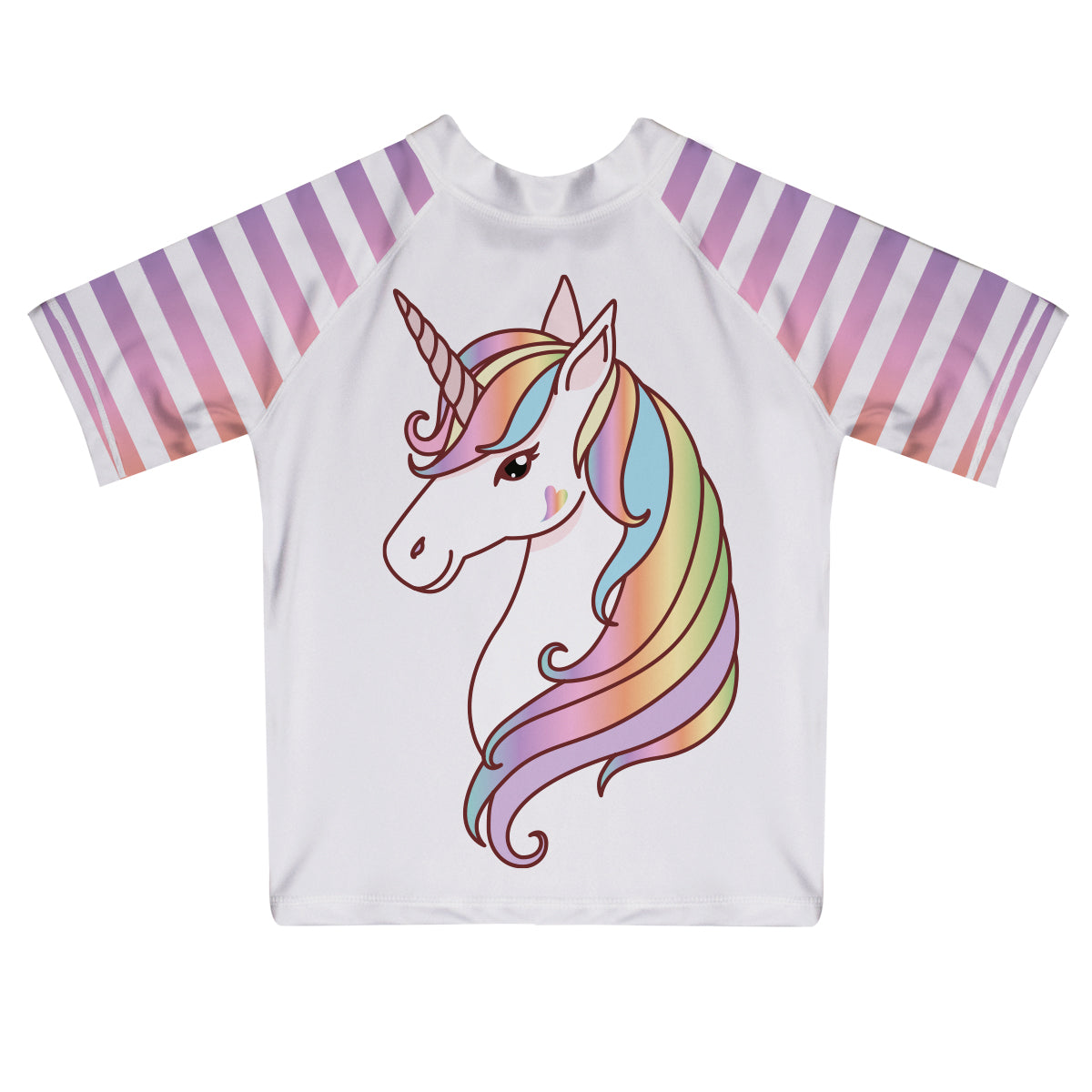 Unicorn White Short Sleeve Rash Guard