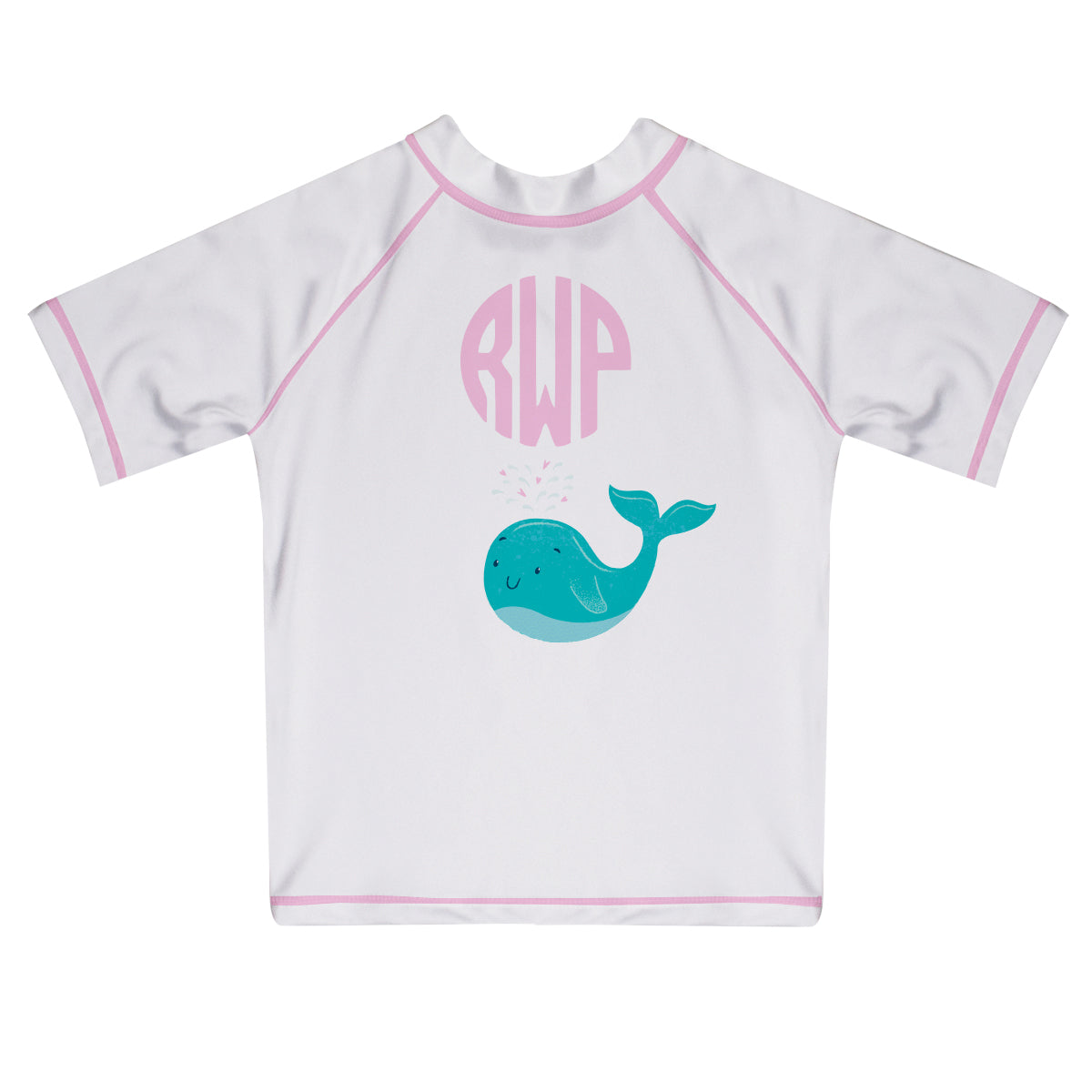 Whale Name White Short Sleeve Rash Guard