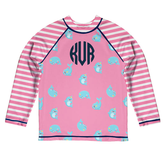 Whalecorn White Long Sleeve Rash Guard