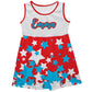 Cyan Stars Red and White Tank Dress