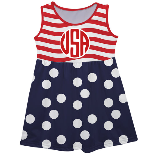Monogram White and Blue Tank Dress
