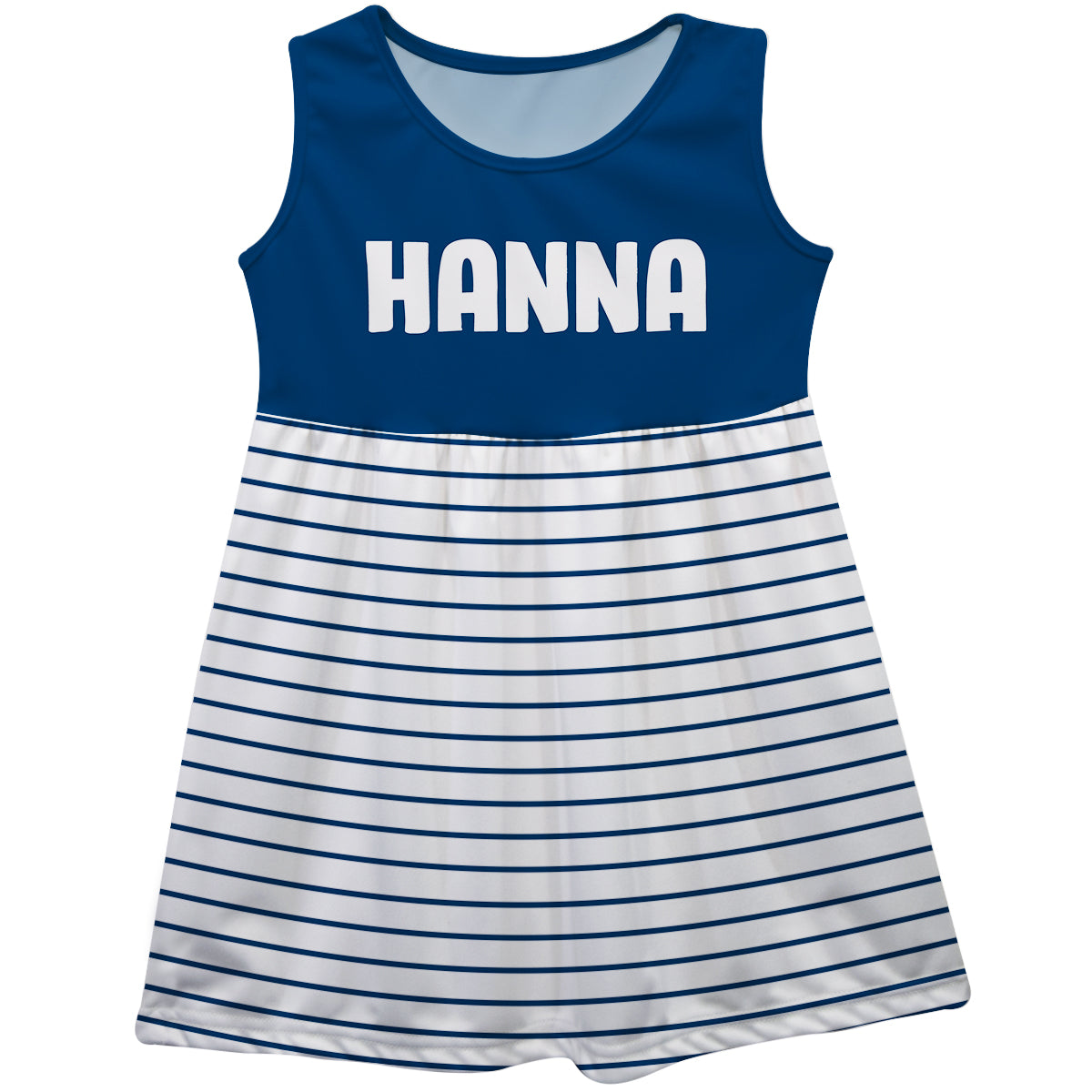 Name Navy And White Stripes Tank Dress - Wimziy&Co.