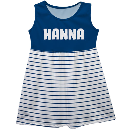 Name Navy And White Stripes Tank Dress - Wimziy&Co.