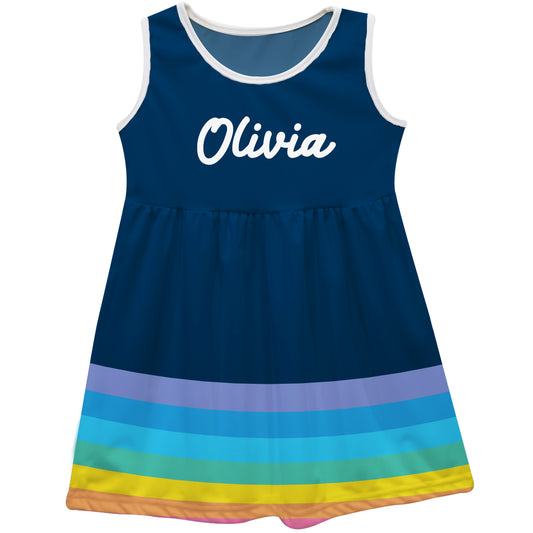 Rainbow Name Navy Tank Dress - Wimziy&Co.