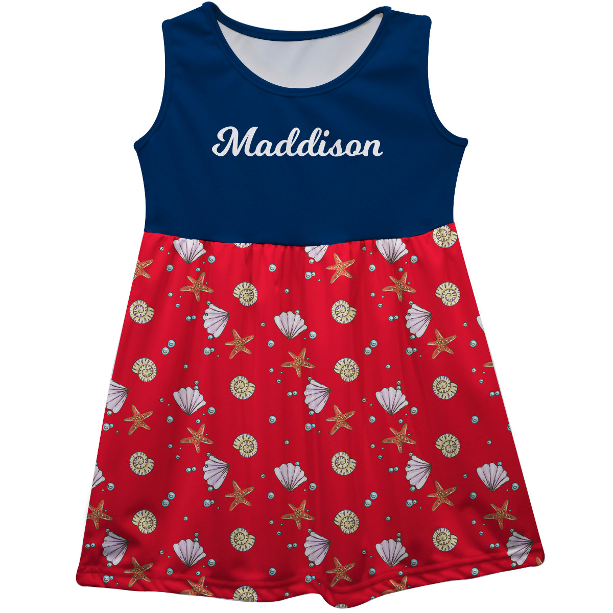 Shell Name Red And Navy Tank Dress - Wimziy&Co.
