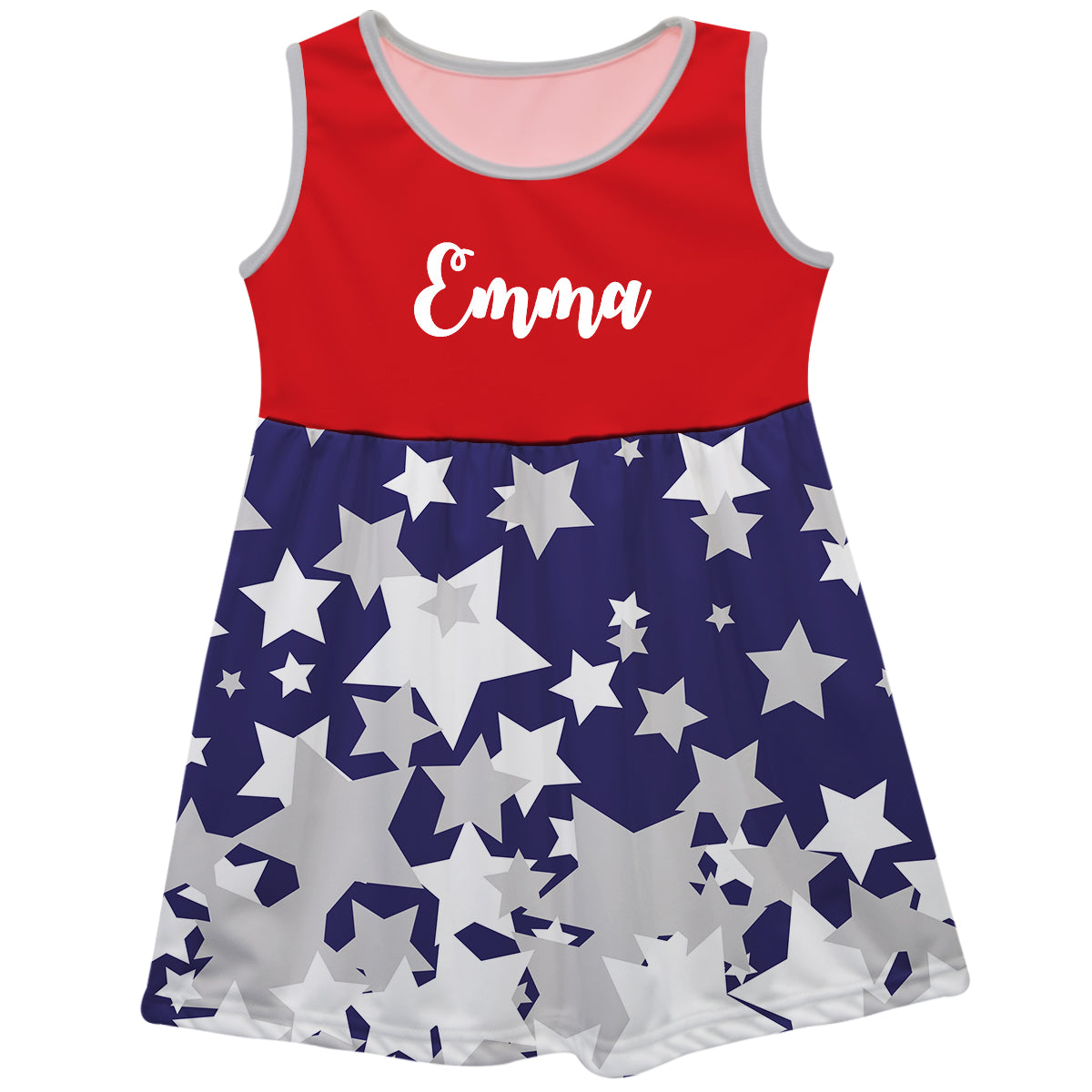 Stars Name Blue and Red Tank Dress - Wimziy&Co.