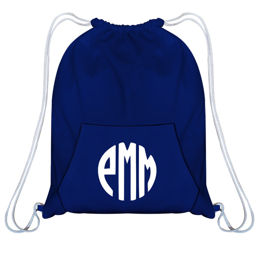 Monogram Royal White Fleece Gym Bag With Kangaroo Pocket