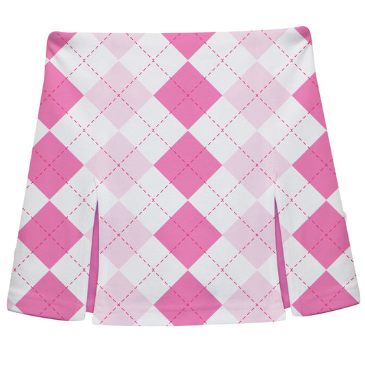 Diamond Print White and Pink Skort