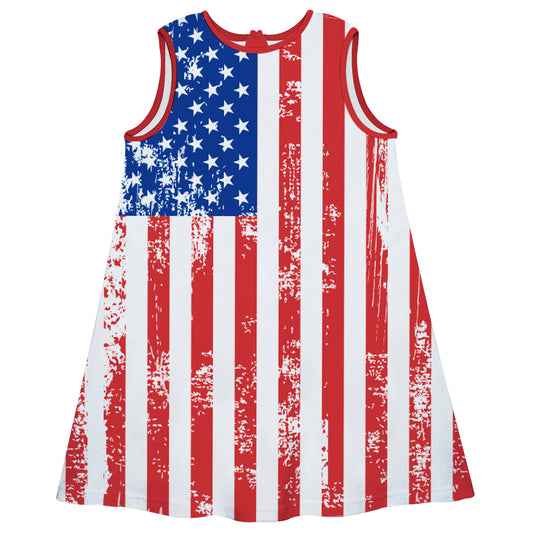 Americana Blue Red and White A Line Dress - Wimziy&Co.