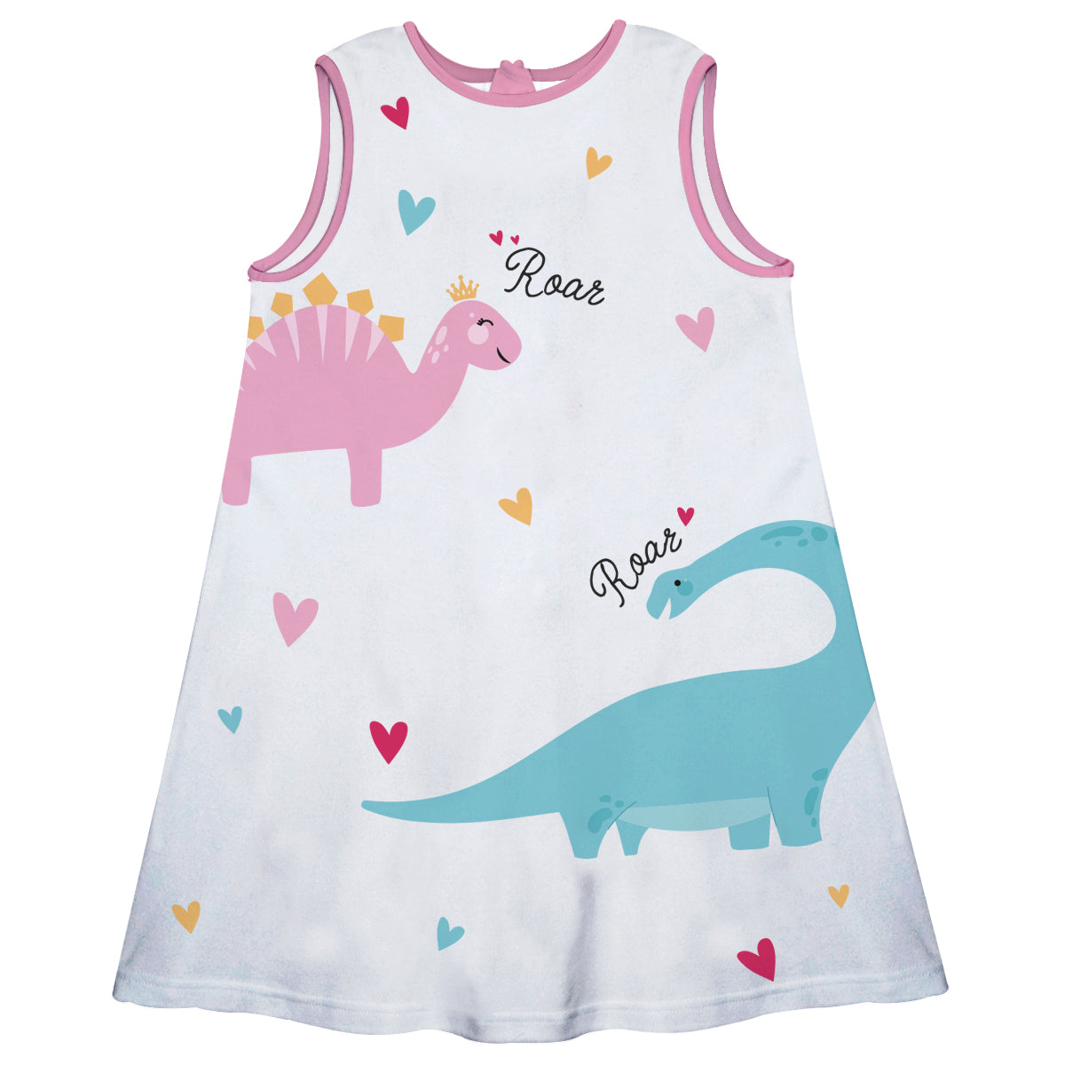 Dinosaur White A Line Dress