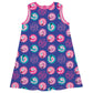 Flamingos and Monogram Print Royal A Line Dress
