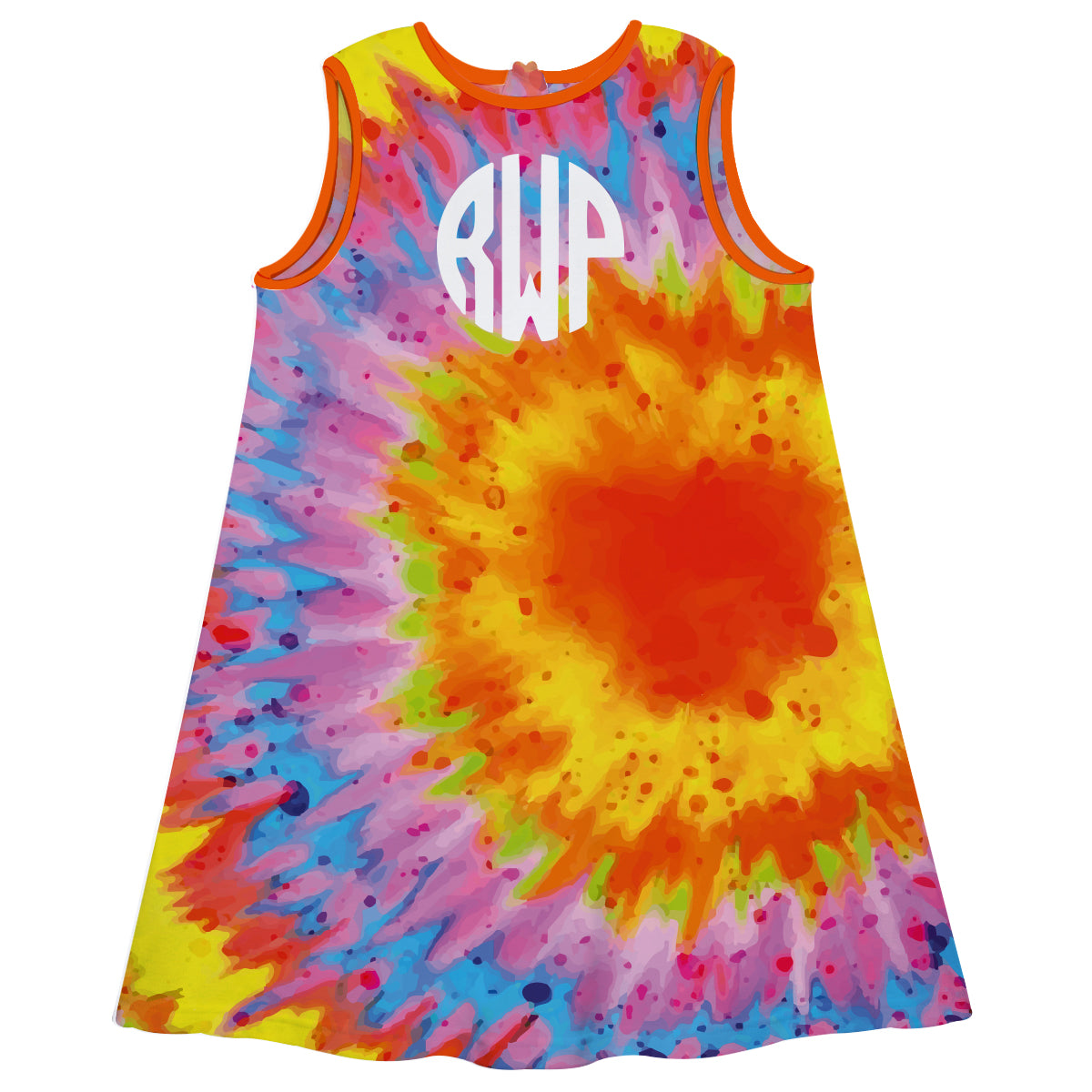 Monogram Tie Dye Color A Line Dress